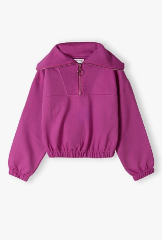 Różowa krótka bluza dziewczęca