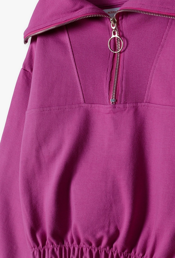 Różowa krótka bluza dziewczęca