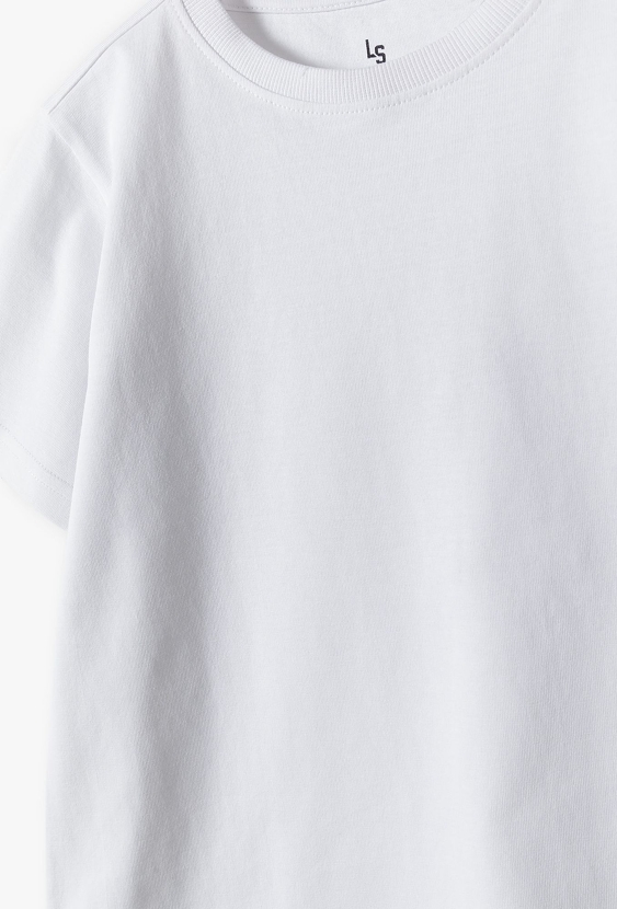 Komplet gimnastyczny - biały t-shirt i granatowe spodenki