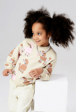 Dresowa bluza dla dziewczynki - beżowa w pieski - 5.10.15.