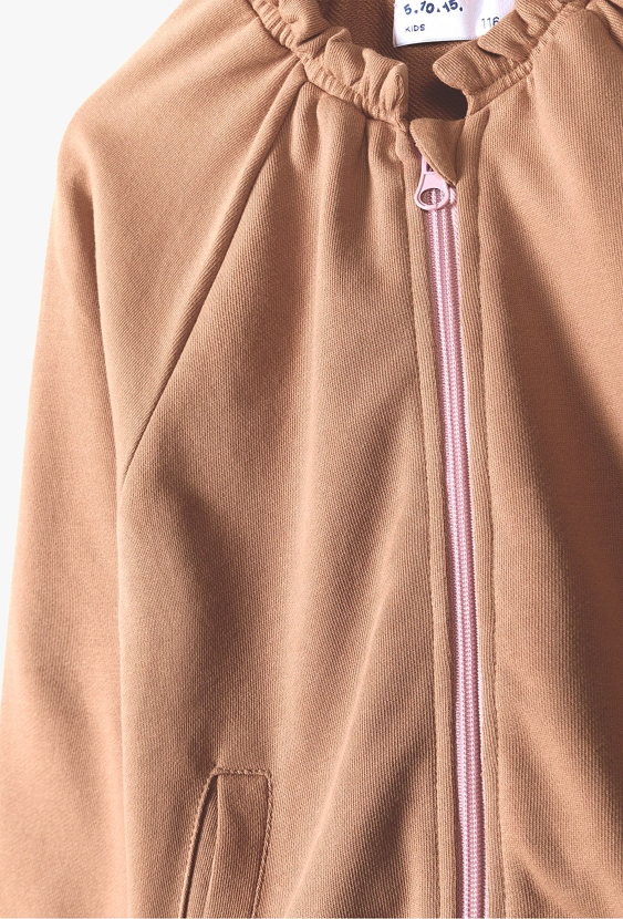 Brązowa rozsuwana bluza dresowa dla dziewczynki - 5.10.15.