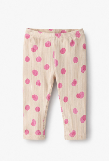 Legginsy niemowlęce w różowe kropki