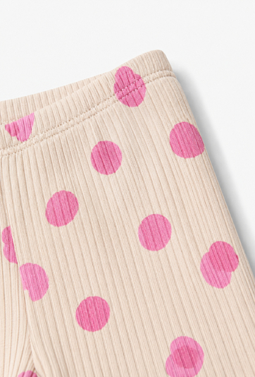 Legginsy niemowlęce w różowe kropki