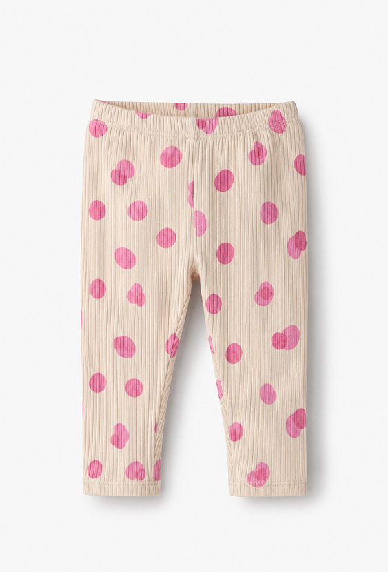 Legginsy niemowlęce w różowe kropki