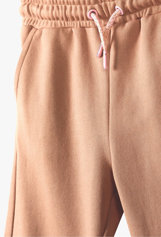 Brązowe dzianinowe spodnie dresowe dla dziewczynki - 5.10.15.