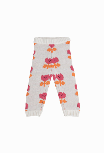 Spodnie dzianinowe z żakardowym wzorem