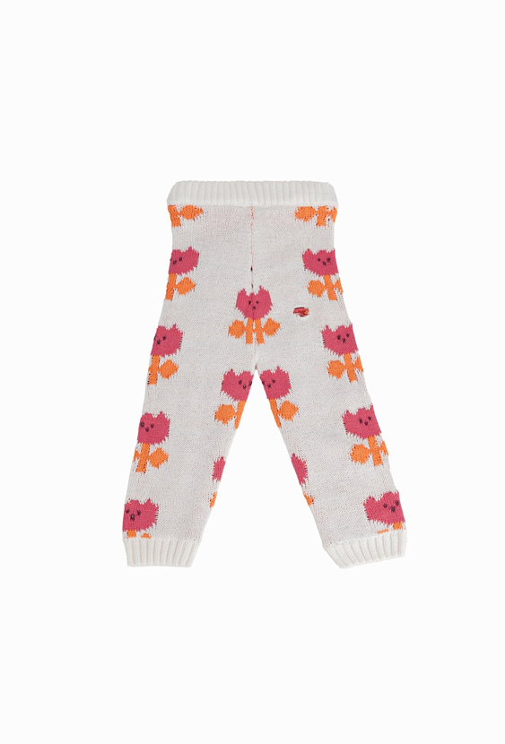 Spodnie dzianinowe z żakardowym wzorem