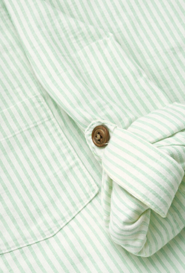 Koszula w paski ze stójką dla chłopca – 100% bawełna