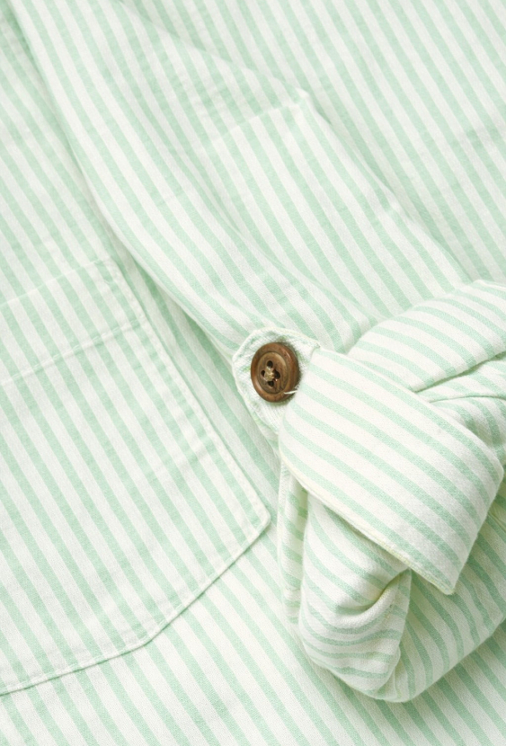 Koszula w paski ze stójką dla chłopca – 100% bawełna