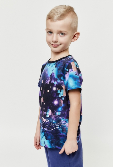 Kolorowy t-shirt chłopięcy - kosmos - 5.10.15.