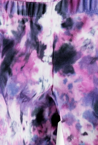 Legginsy dla dziewczynki z efektem tie-dye