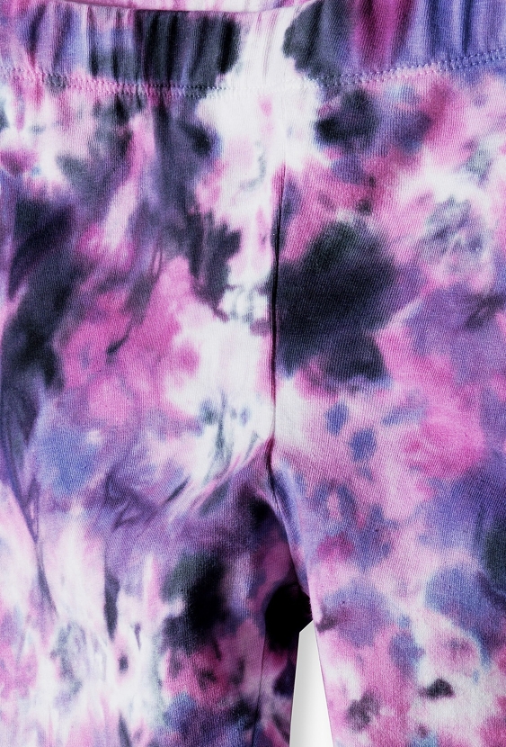 Legginsy dla dziewczynki z efektem tie-dye