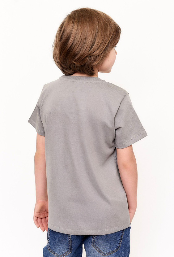 Koszulka chłopieca bawełniana - szara z robotem