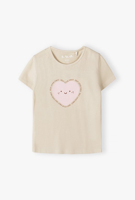 Koszulka dziewczęca z nadrukiem serca i napisem Self Love First
