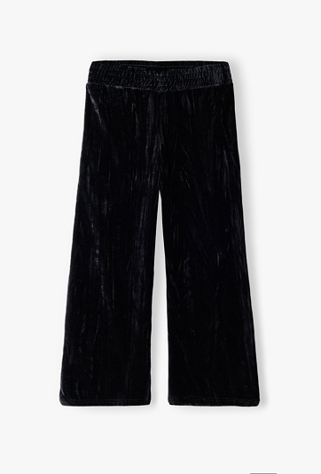 Welurowe spodnie dziewczęce Wide Leg