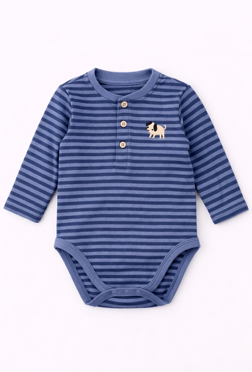 Body z długim rękawem - niebieskie w paski - 5.10.15.