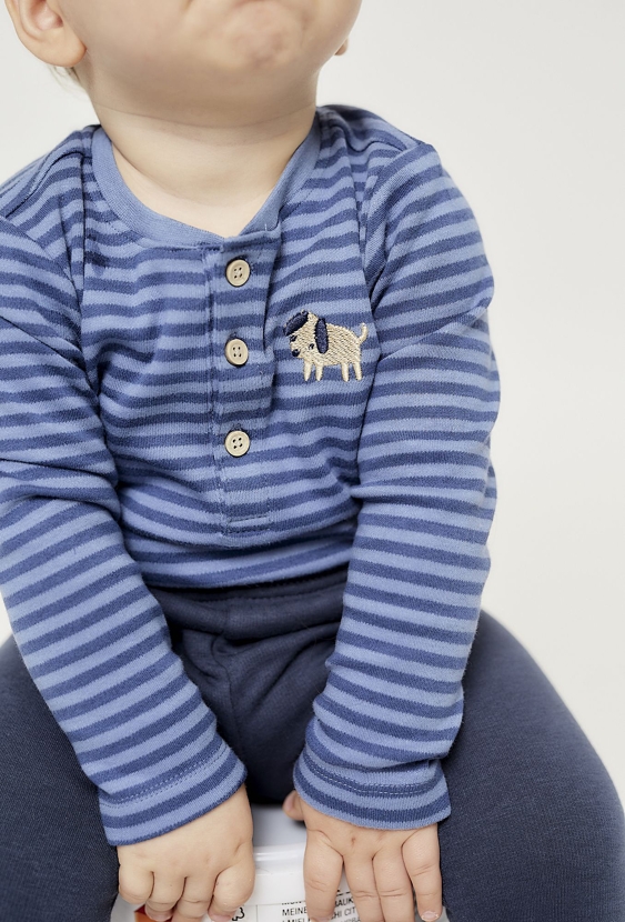 Body z długim rękawem - niebieskie w paski - 5.10.15.