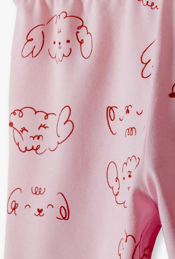 Różowe legginsy dziewczęce w pieski - 5.10.15.