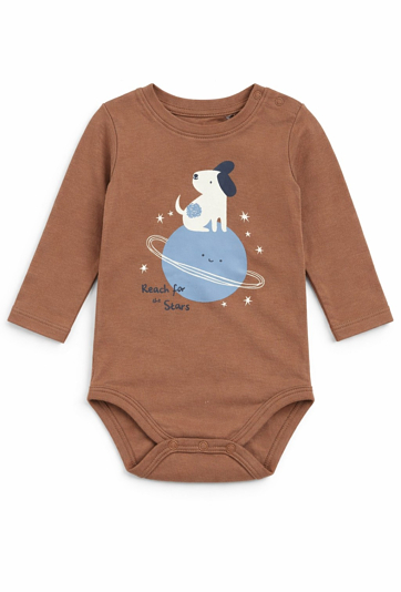 Body z długim rękawem z nadrukiem pieska