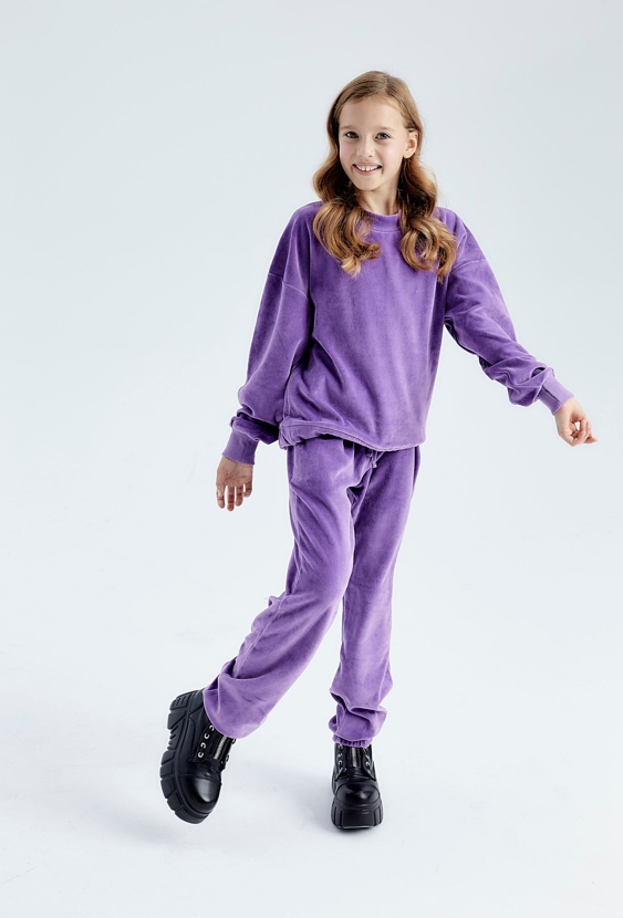 Fioletowe spodnie dresowe dziewczęce