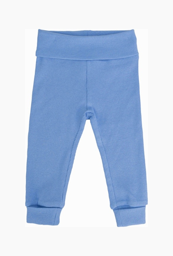 Legginsy niemowlęce niebieskie.