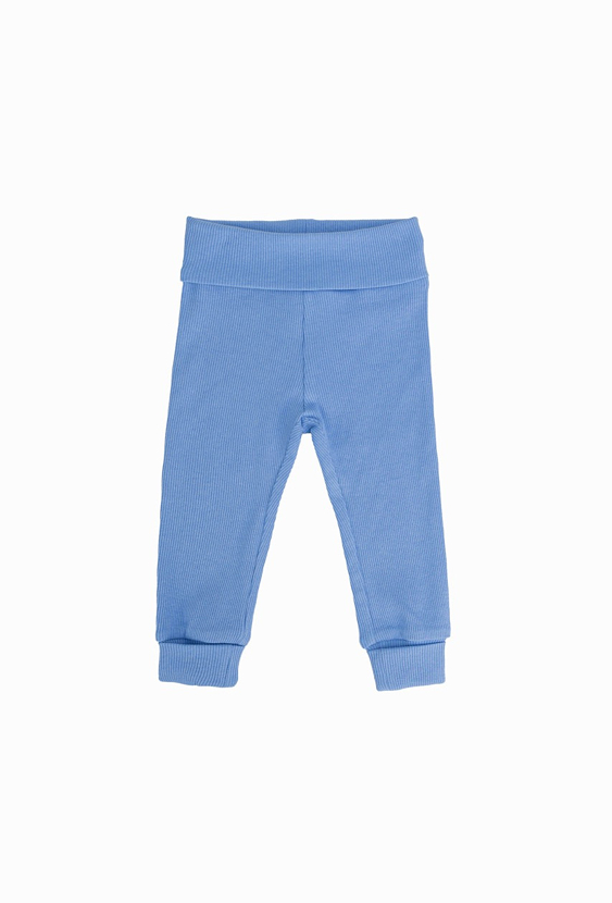 Legginsy niemowlęce niebieskie.