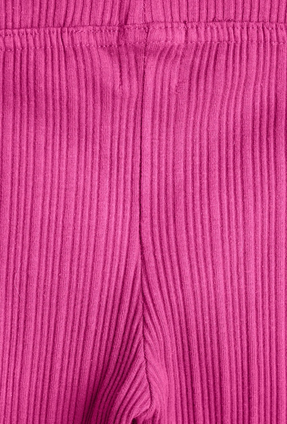 Spodnie dziewczęce flare - różowe w prążki - Limited Edition