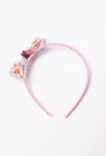 Opaska z kokardą i koralikami