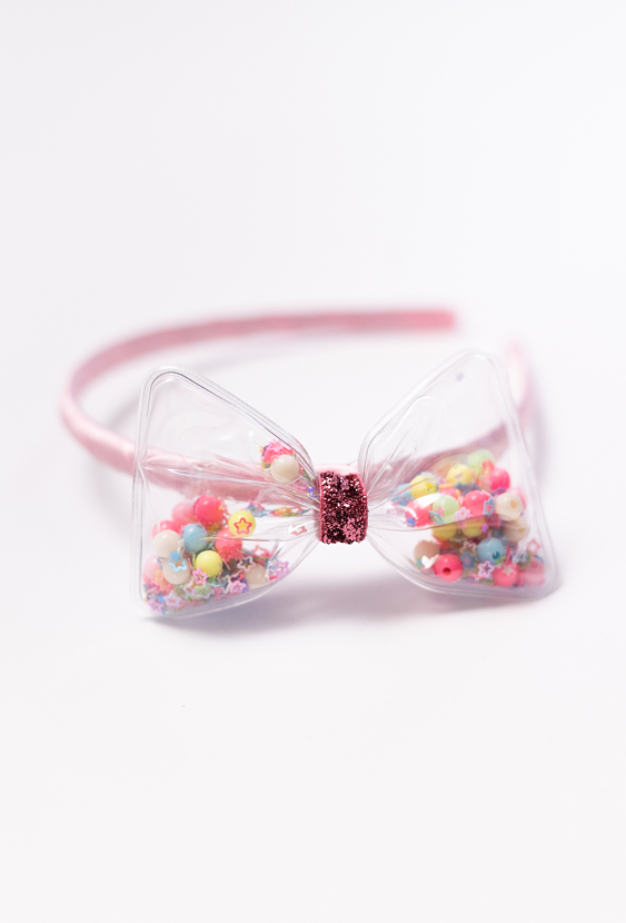 Opaska z kokardą i koralikami