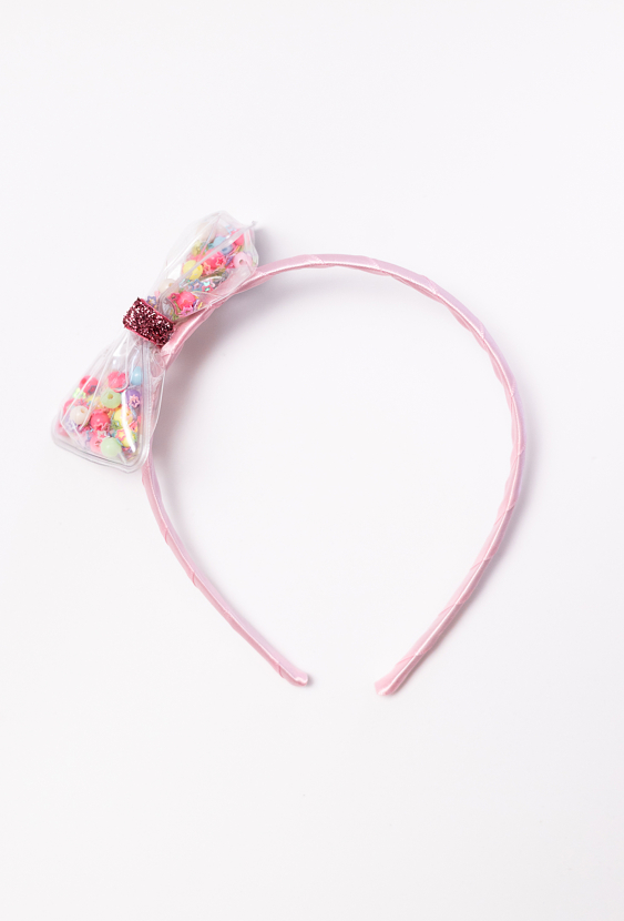 Opaska z kokardą i koralikami