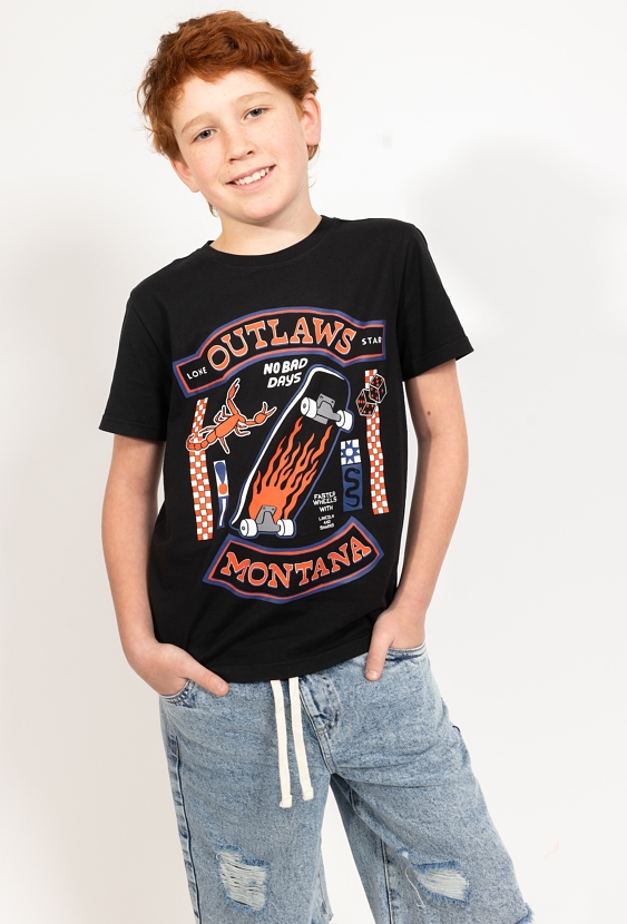 Koszulka z nadrukiem deskorolki dla chłopca