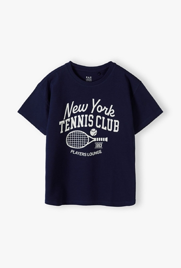 Granatowy t-shirt dla chłopca - Tennis Club - Limited Edition