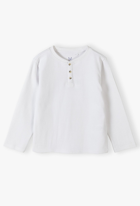 Biała dzianinowa bluzka z długim rękawem - Max&Mia