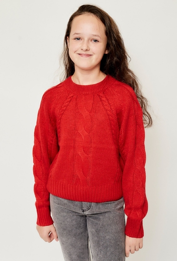 Nierozpinany sweter dziewczęcy