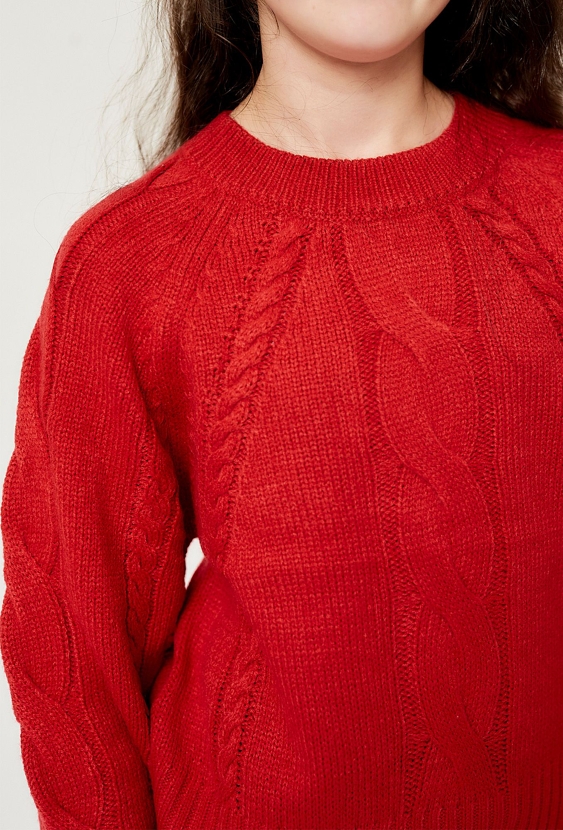 Nierozpinany sweter dziewczęcy