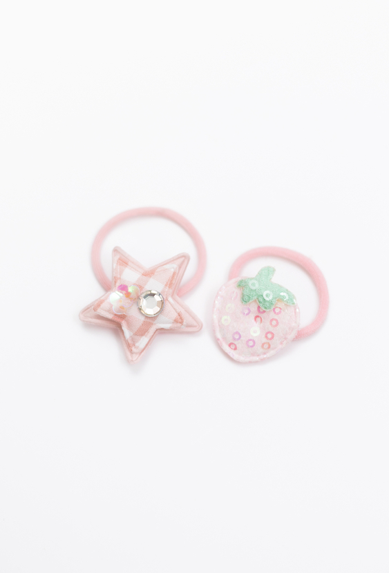 Zestaw różowych gumek do włosów