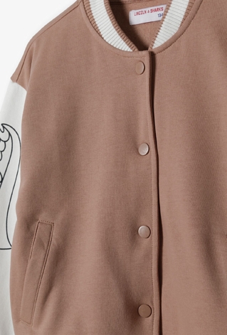 Brązowa kurtka bomberka dla dziewczynki - Lincoln&Sharks