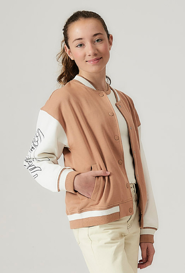 Brązowa kurtka bomberka dla dziewczynki - Lincoln&Sharks