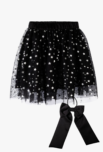 Tiulowa spódnica z kokardką