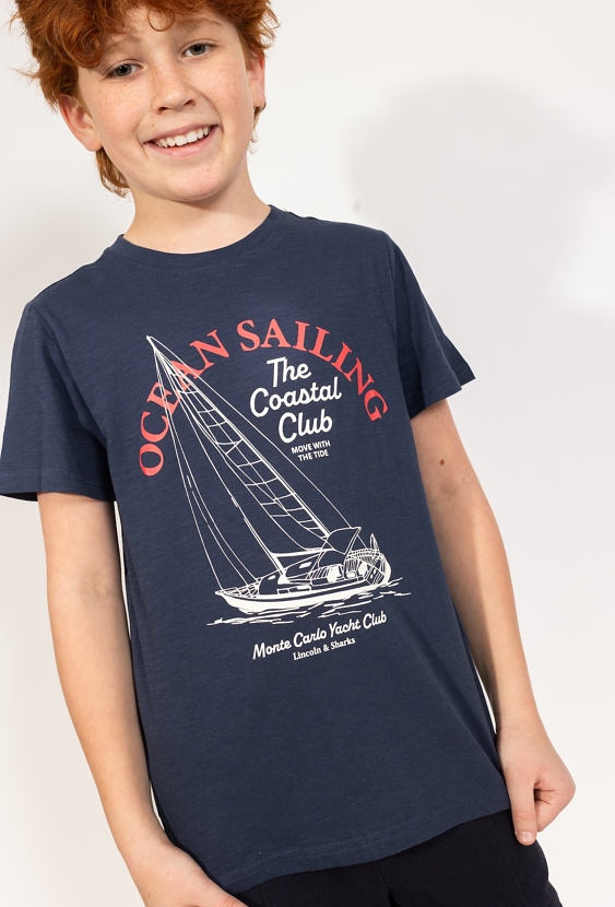 Chłopięca koszulka z nadrukiem żaglówki