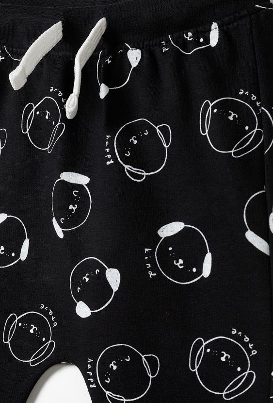 Czarne bawełniane spodnie dresowe niemowlęce