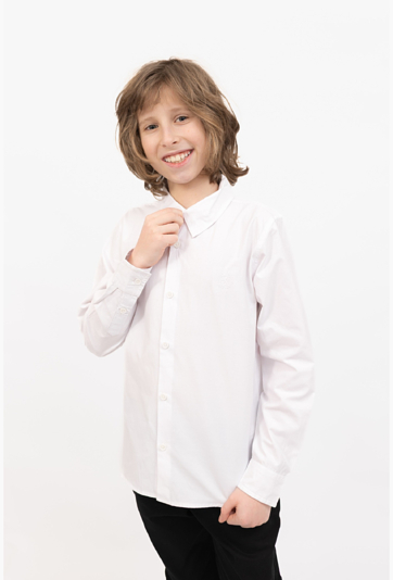 Koszula oversize dla chłopca z haftem – długi rękaw