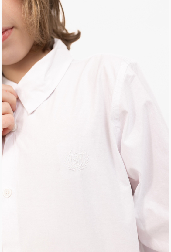 Koszula oversize dla chłopca z haftem – długi rękaw