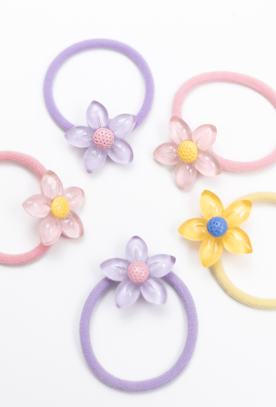 Zestaw kolorowych gumek do włosów