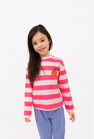 Bluzka dziewczęca w paski z długim rękawem