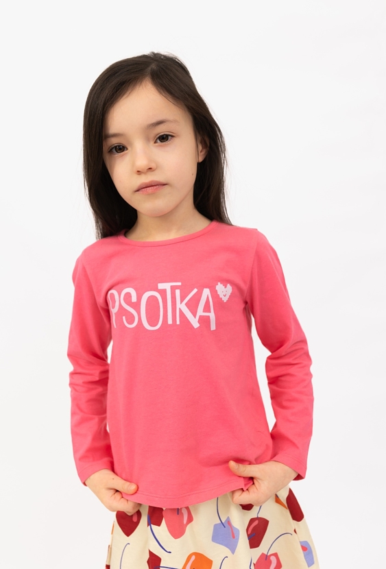 Bluzka dziewczęca z długim rękawem z napisem