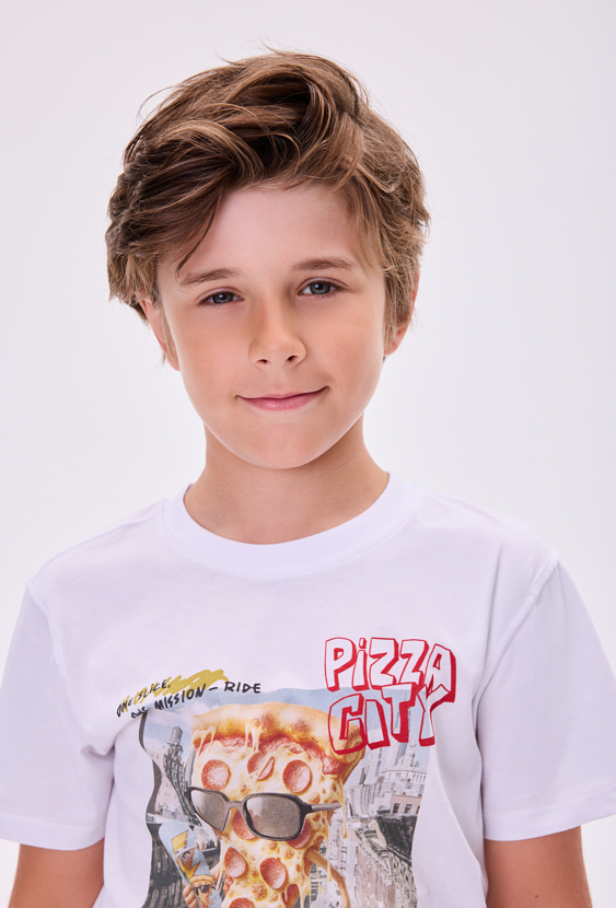 Koszulka chłopięca z nadrukiem pizzy