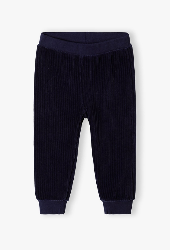 Granatowe welurowe spodnie dresowe dla niemowlaka - 5.10.15.