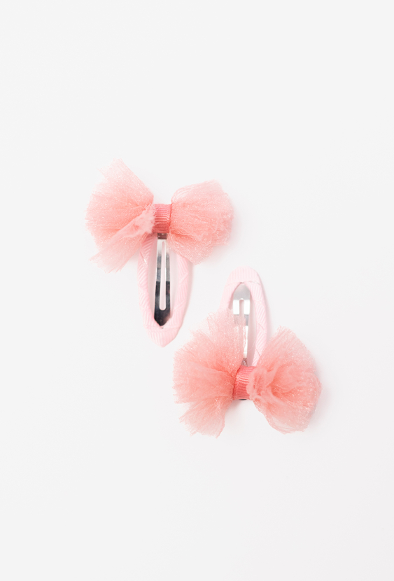 Spinki  z tiulowymi kokardkami