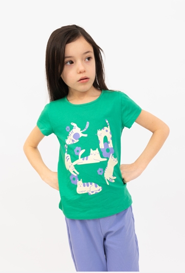 Koszulka dziewczęca z kotkami